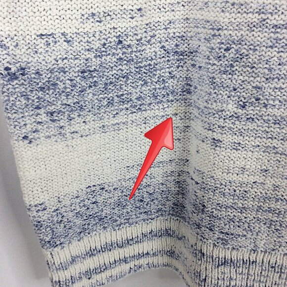 Gap Sweater Womens Size Large Blue White Marled Raglan 3/4 Sleeve - Picture 6 of 9